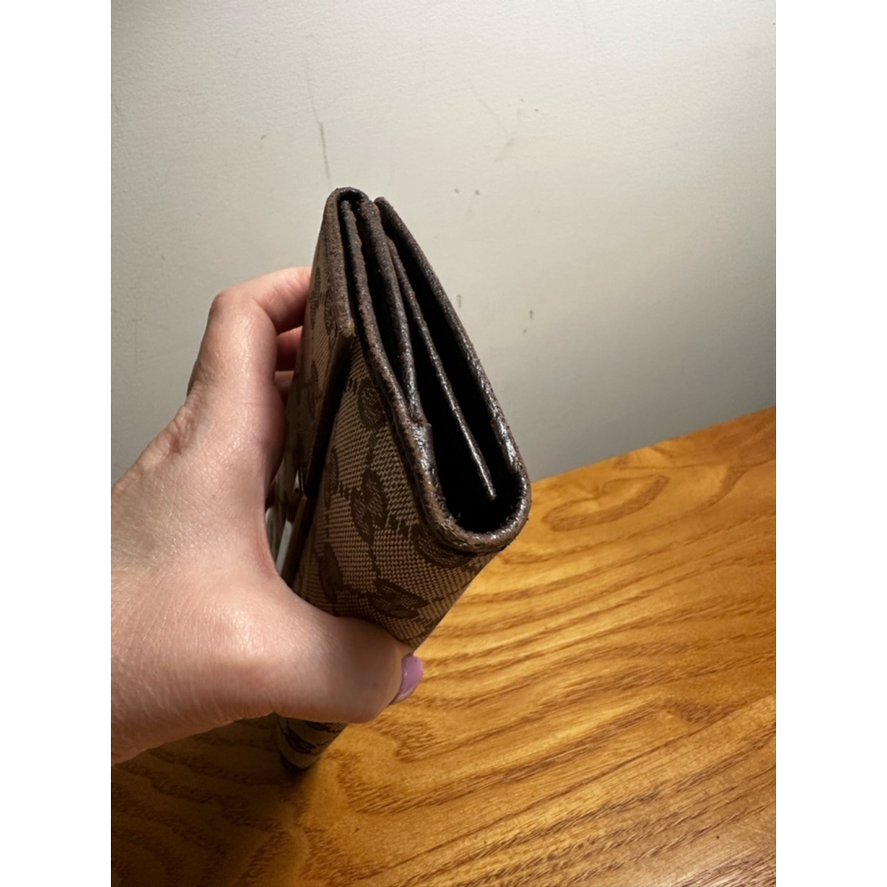 Gucci Brown Beige Canvas Long Flap Wallet - Picture 7 of 12